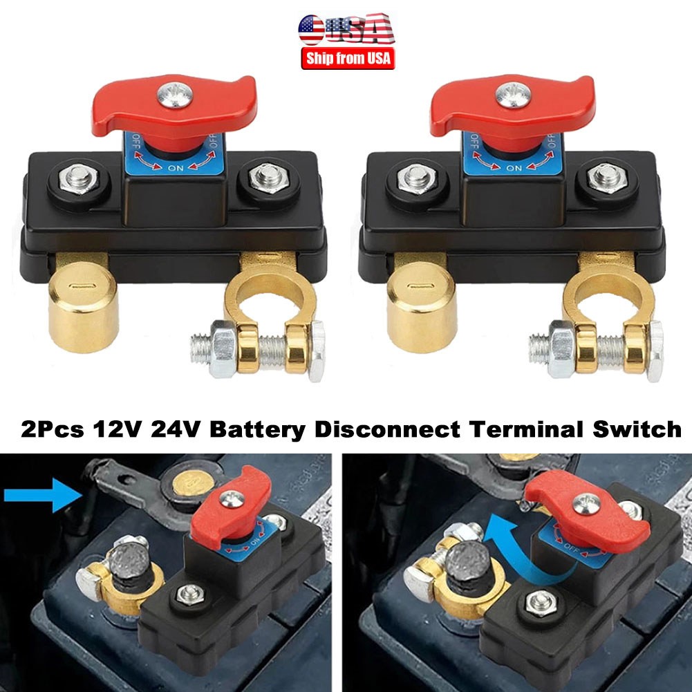 2X Car Battery Cut Off Switch Disconnect Isolator Cut-Off Power Switch Universal