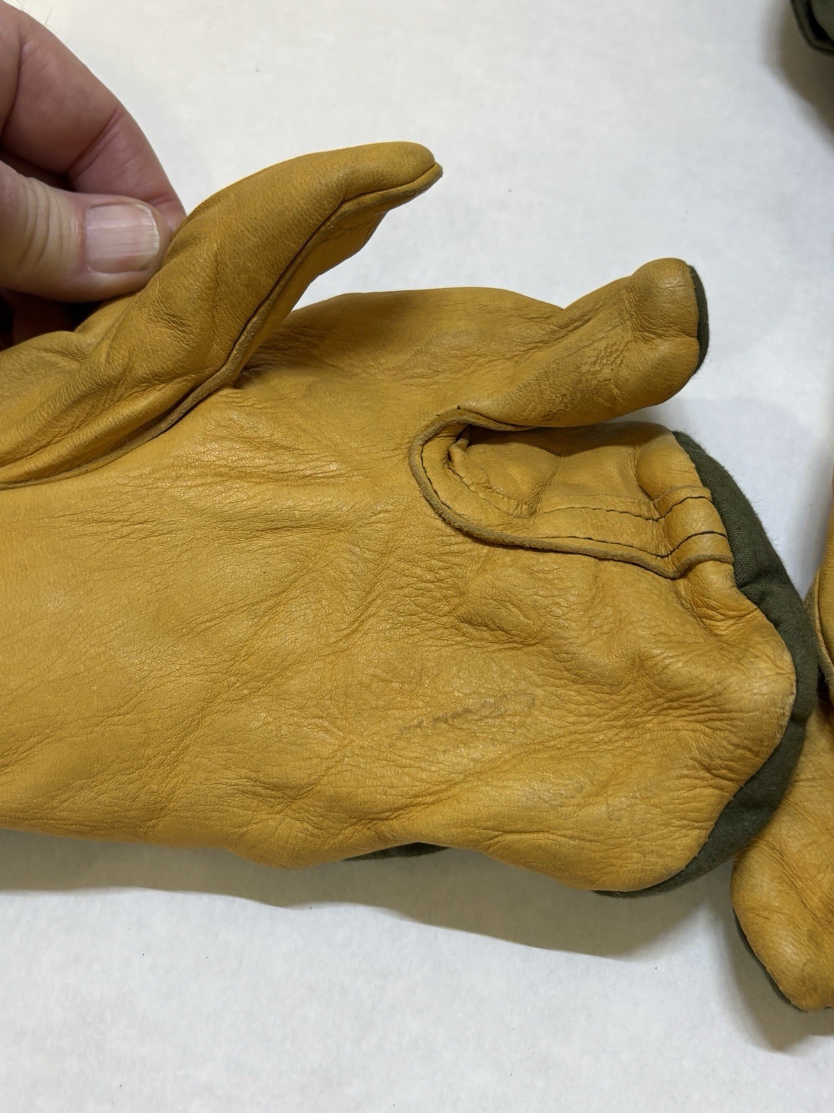 US Military M-1965 Mitten Shells Cold Weather Trigger Finger Leather Large