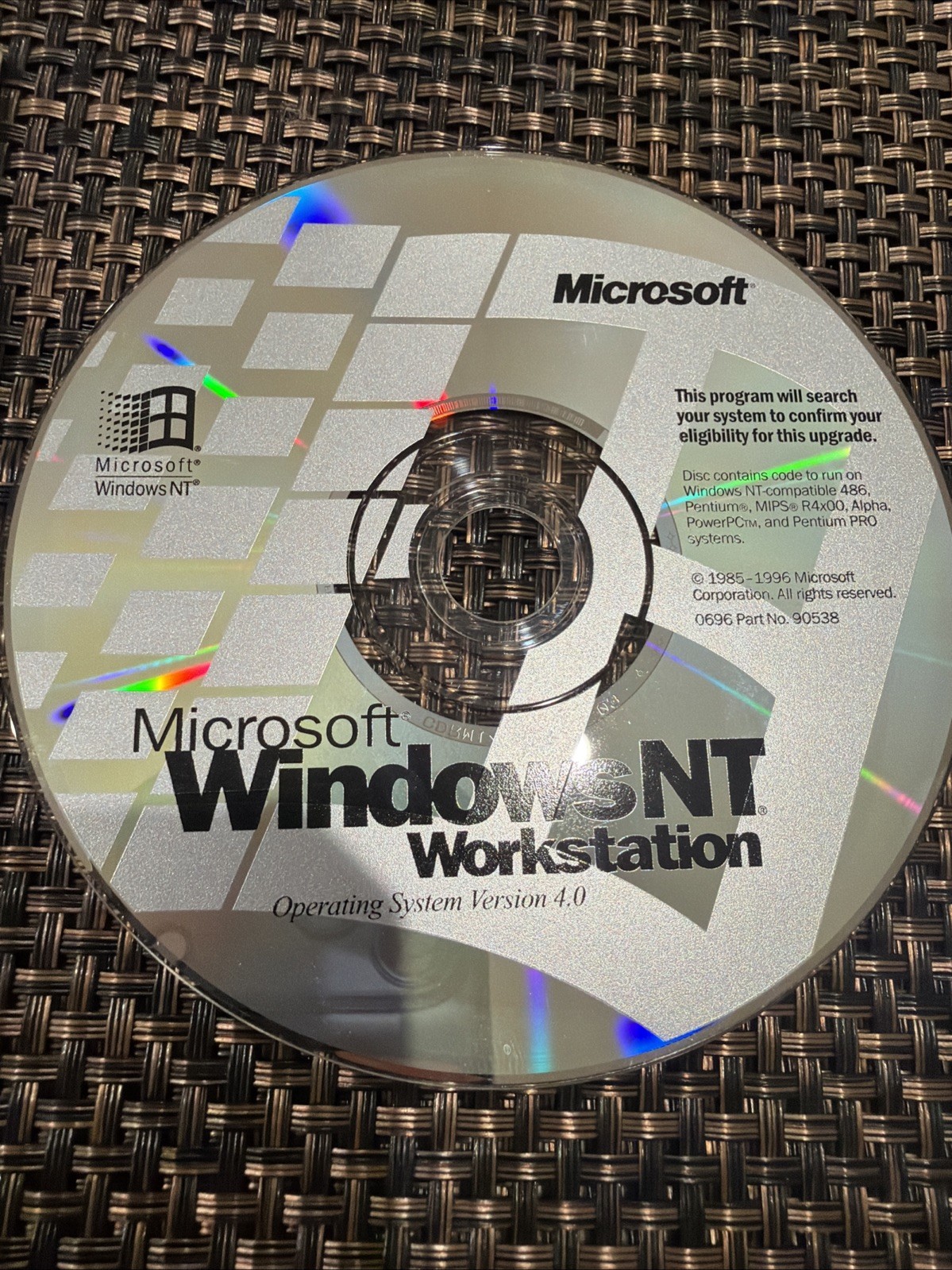 Microsoft NT Workstation Upgrade Version 4.0 CD-ROM - Vintage OS - Original Disc