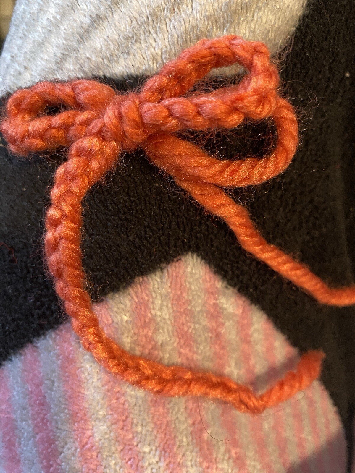 Orange Crochet Bow Bookmark