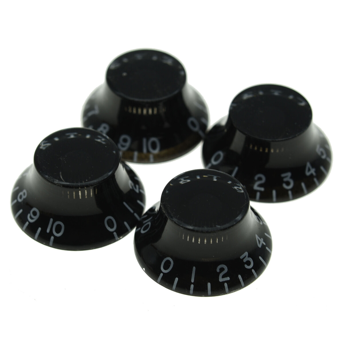 LP Guitar Bell Knobs 24 Fine Spline Top Hat Knobs for Gibson Les Paul Black