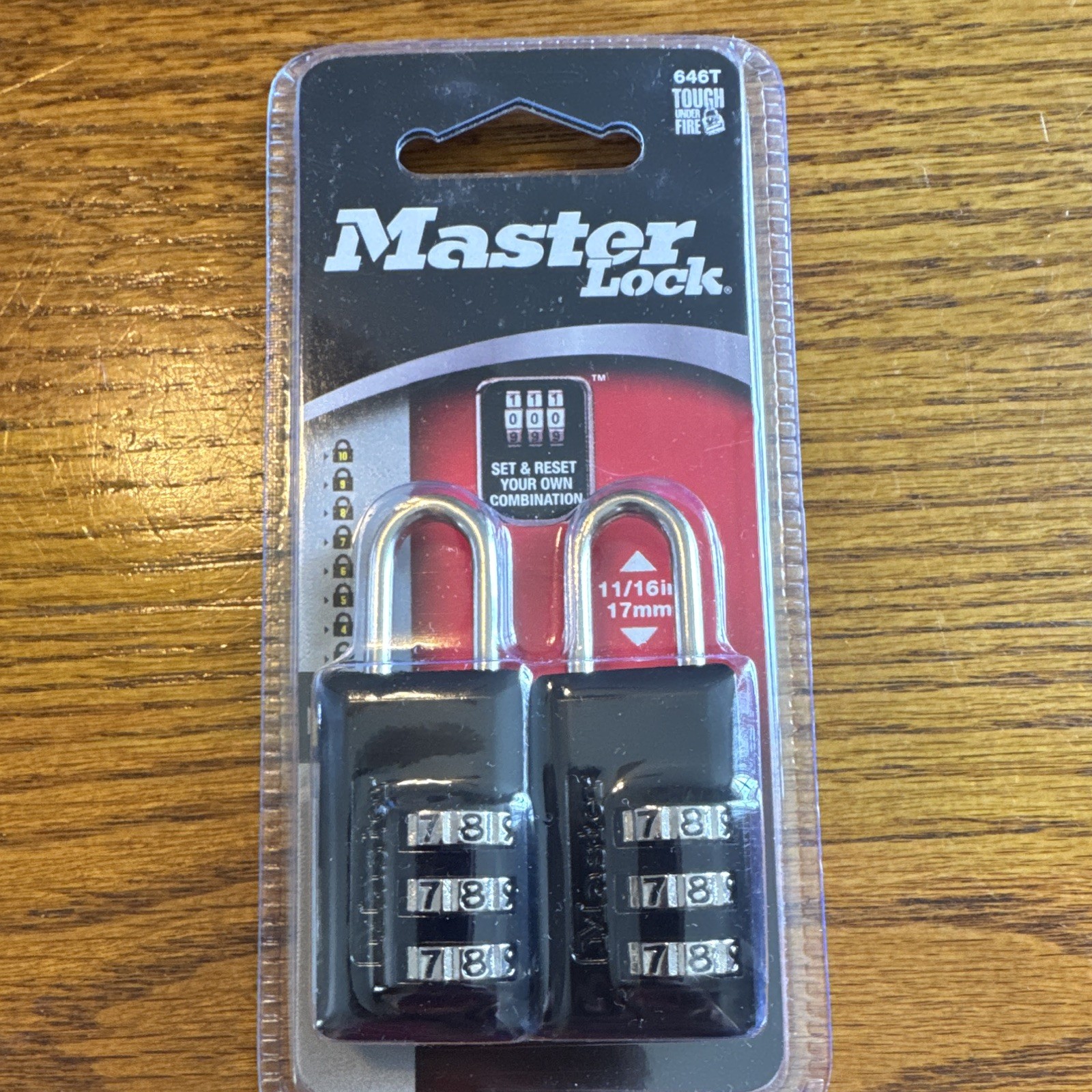 Master Lock 646T Resettable Combo Padlocks 2-Pack Black Metal