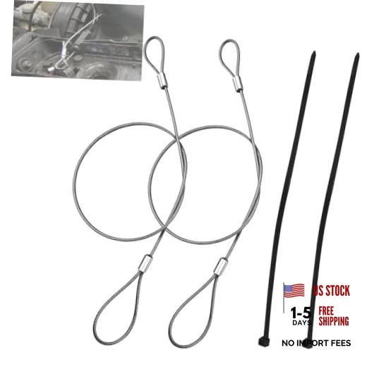 4PCS Emergency Hood Release Cable Kit Fit for 1984-1996 Chevrolet Corvette C4
