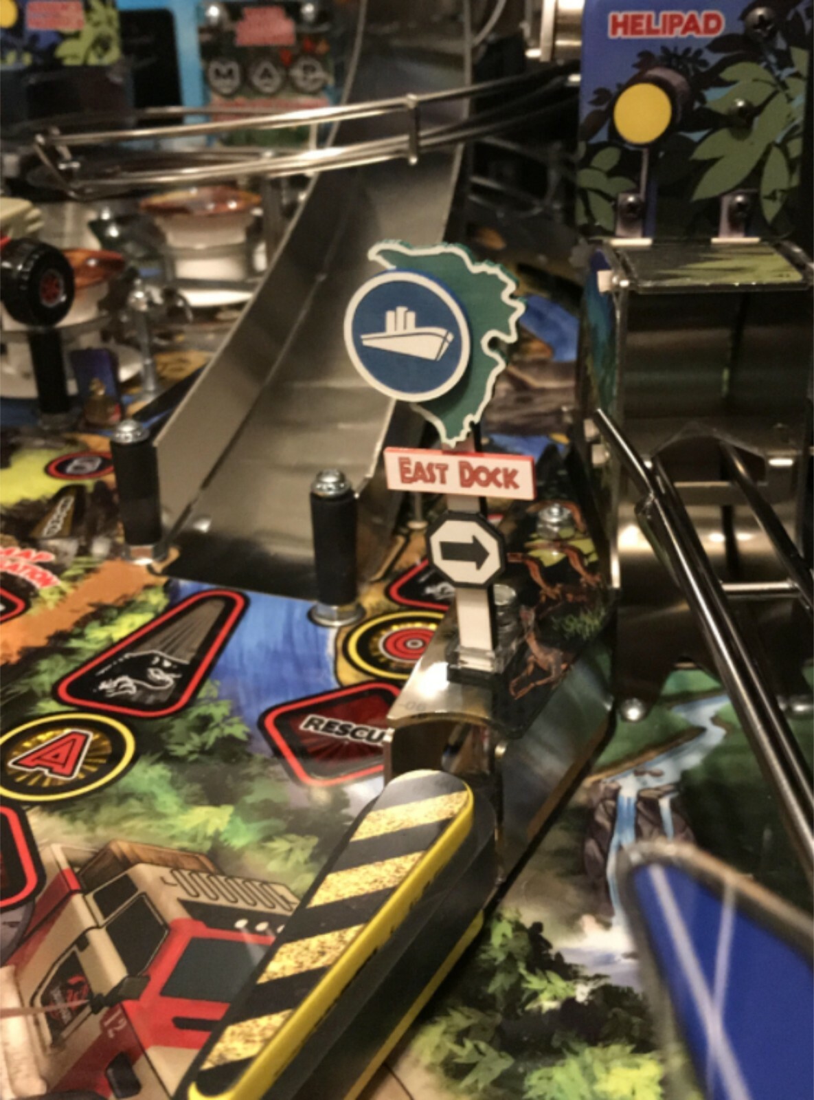 East Dock Boat Sign MOD for Stern's Jurassic Park pinball