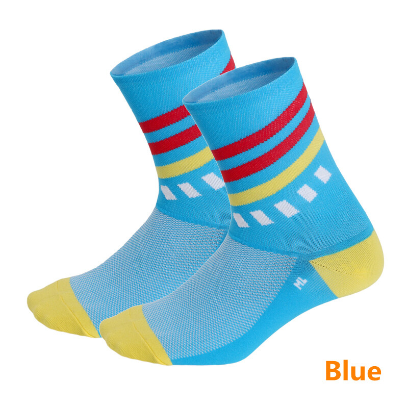 Pro Mens Womens XC Cycling Sports Ankle Socks Riding Socks Bicycle Socks Blue