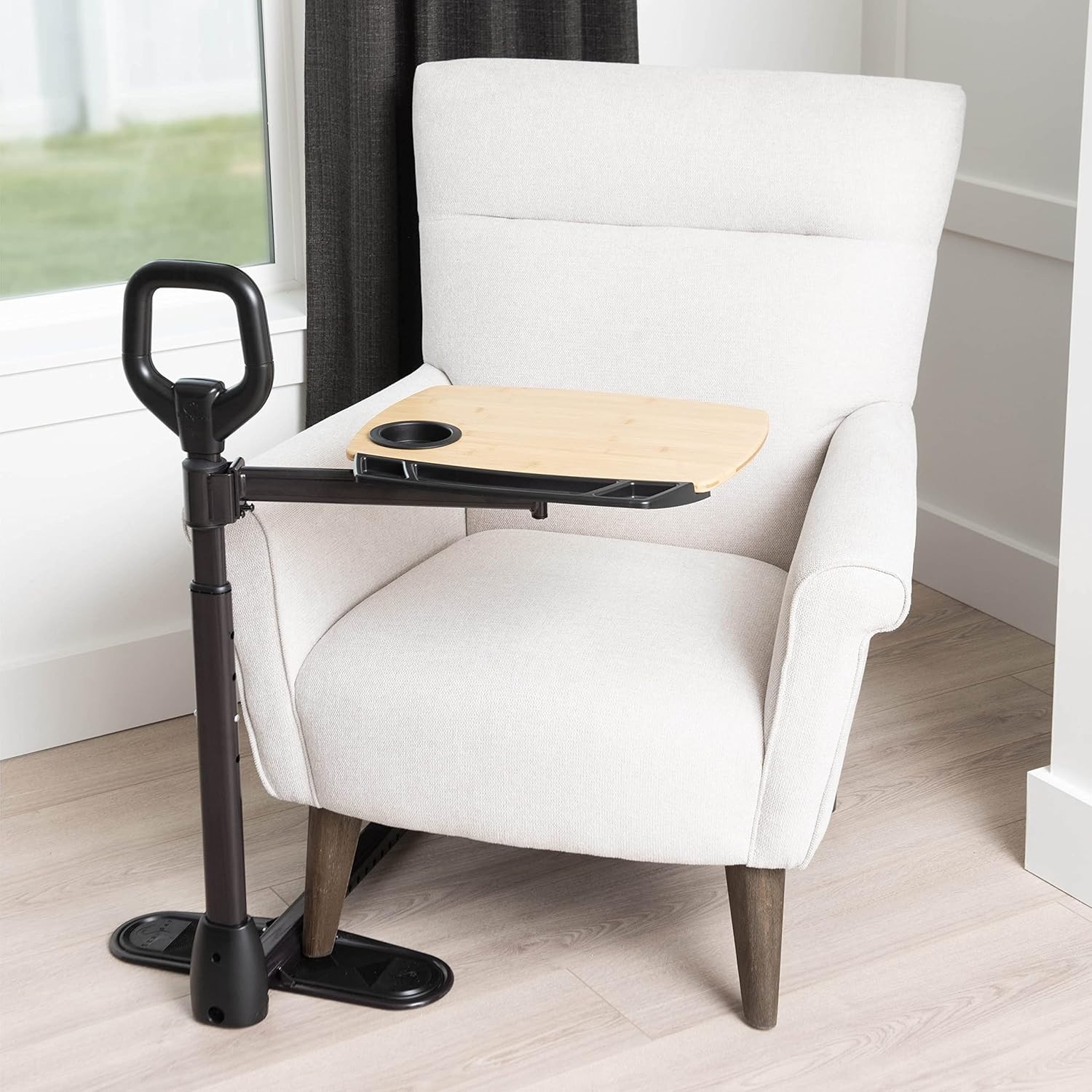 Able Life Tray Table Adjustable Bamboo TV and Laptop Stand with Stand Assist