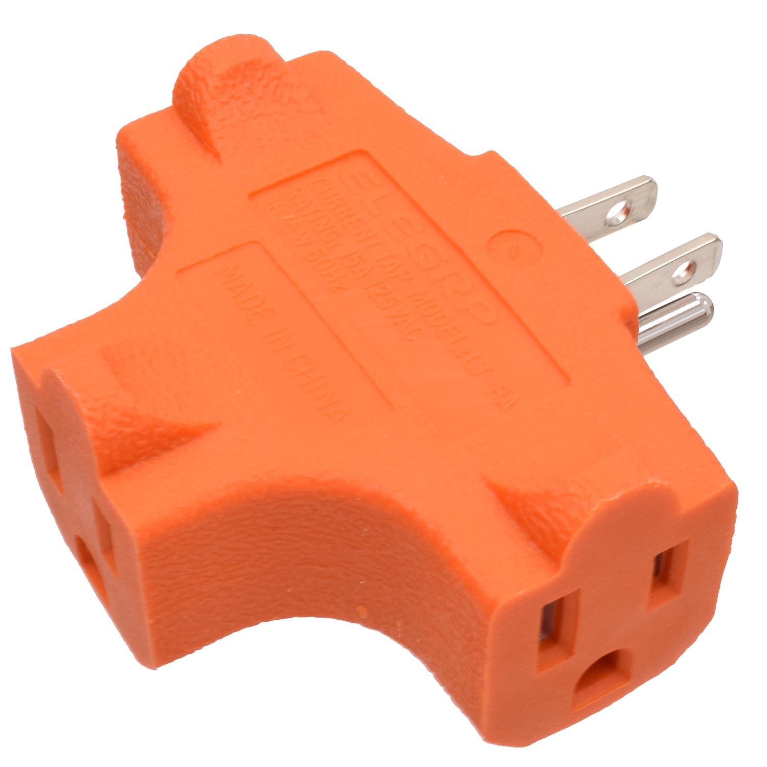 Heavy Duty Extender 3-Prong to Triple Outlet in T Direction