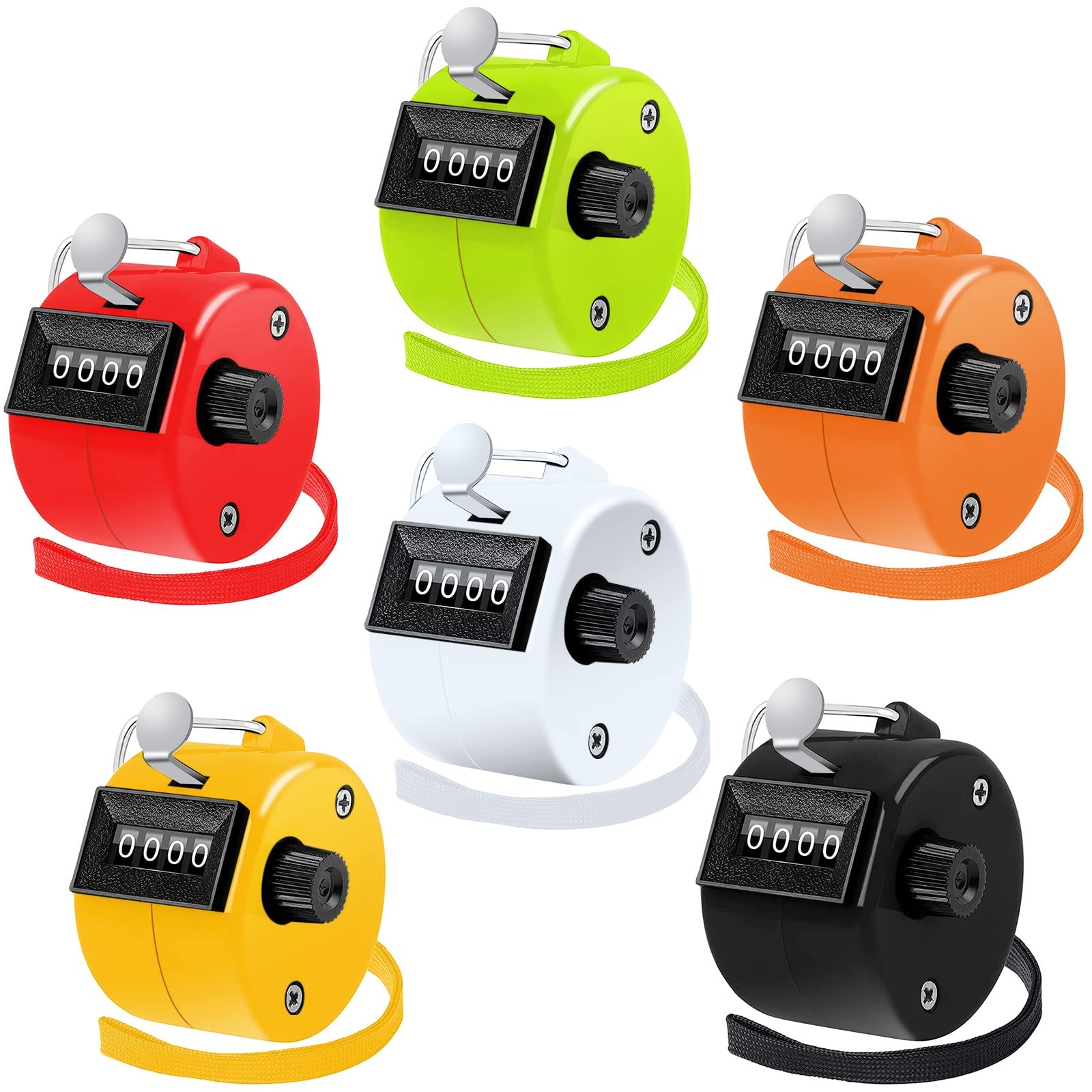 6 Pack Hand Tally Counter  4Digit Clickers for Coaching, Sports, Knitting