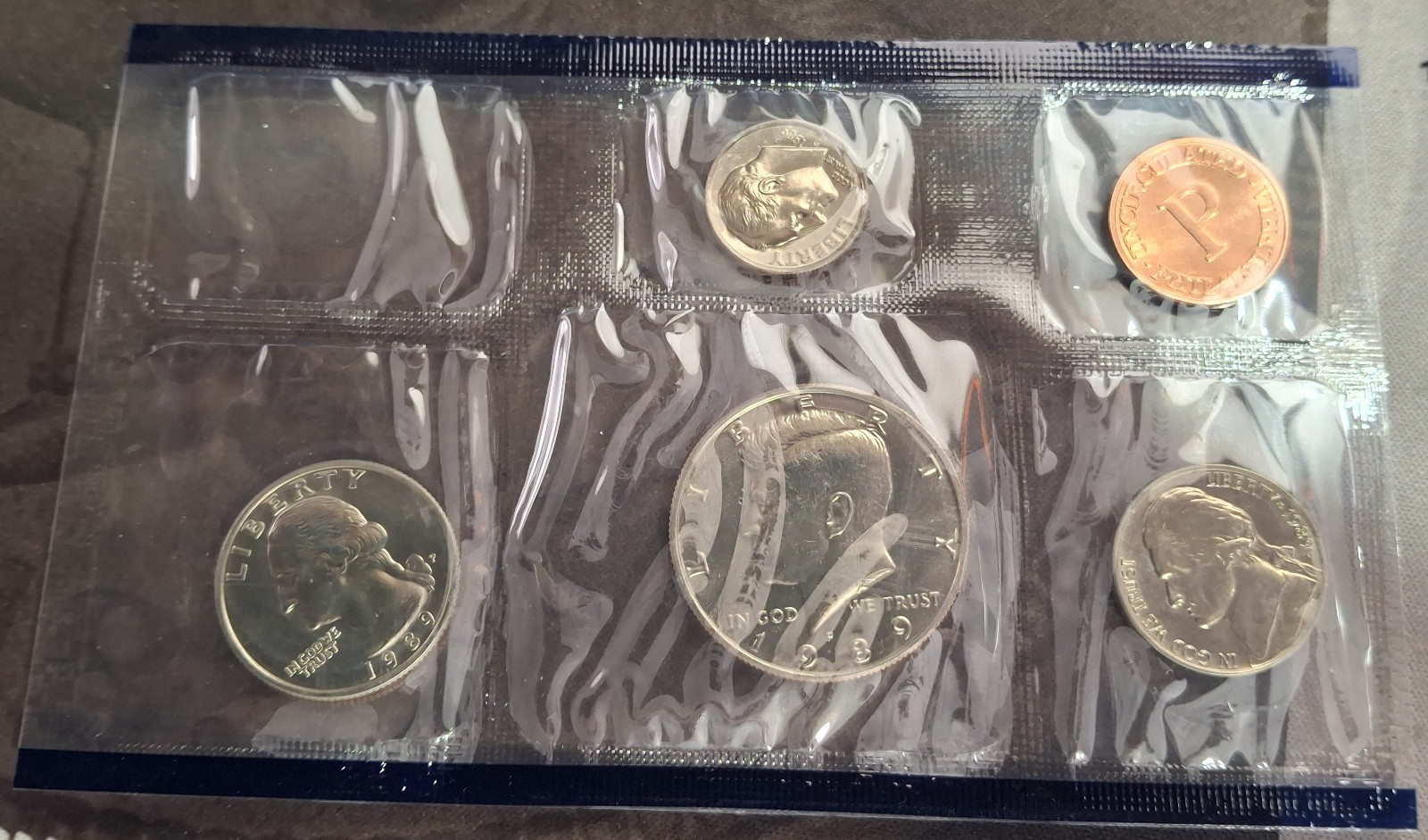 1989 Uncirculated Coin Set, Packaging ERROR, Missing "P" Cent, Sealed