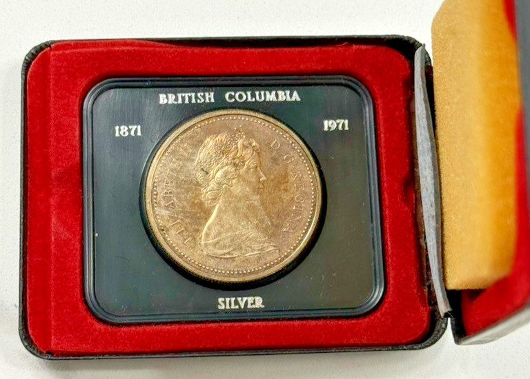 1971 Canada-British Columbia 50% Silver Dollar -Toned! - w/Box