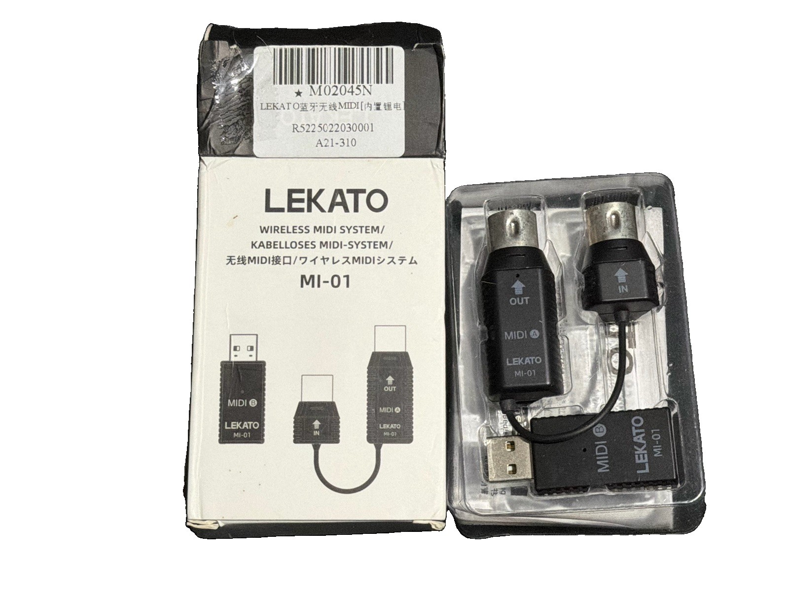 LEKATO Wireless Bluetooth MIDI Adapter Ultra Low Latency 5 PIN to MIDI Device