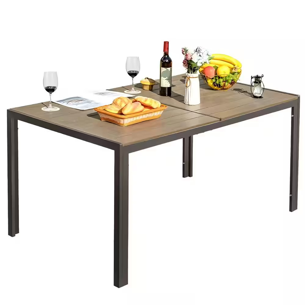 Alfresco 60 In. Bronze Steel Outdoor Dining Table