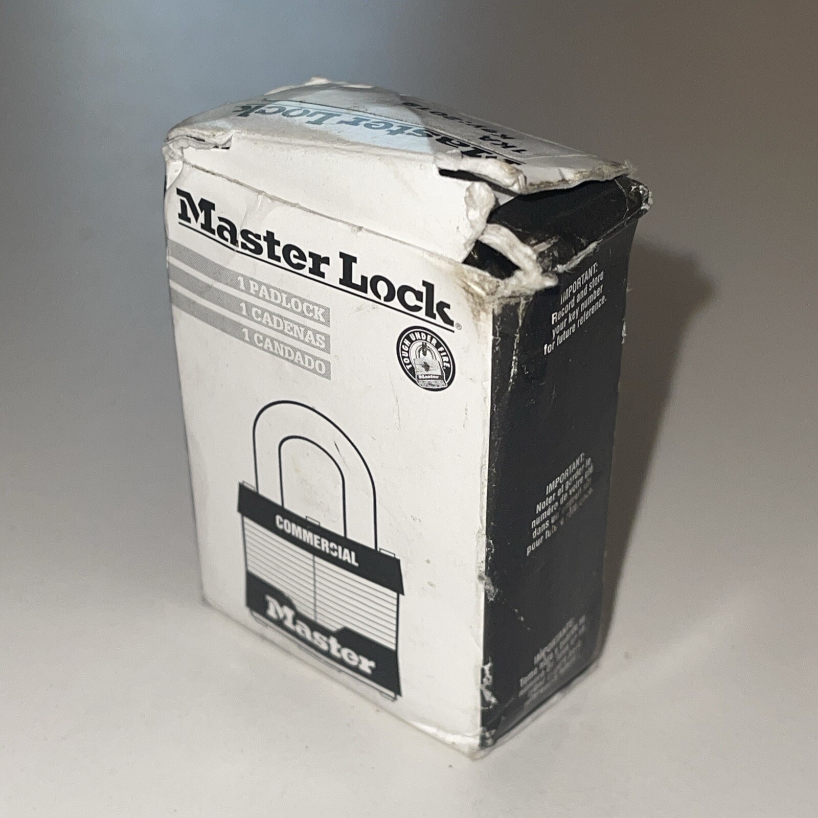 Master Lock Padlock, Standard Shackle, Rectangular Steel Body