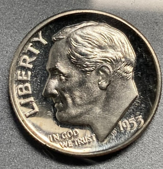 1953 Proof Roosevelt Silver 10¢ **VERY NICE COIN** (Stock Photo)