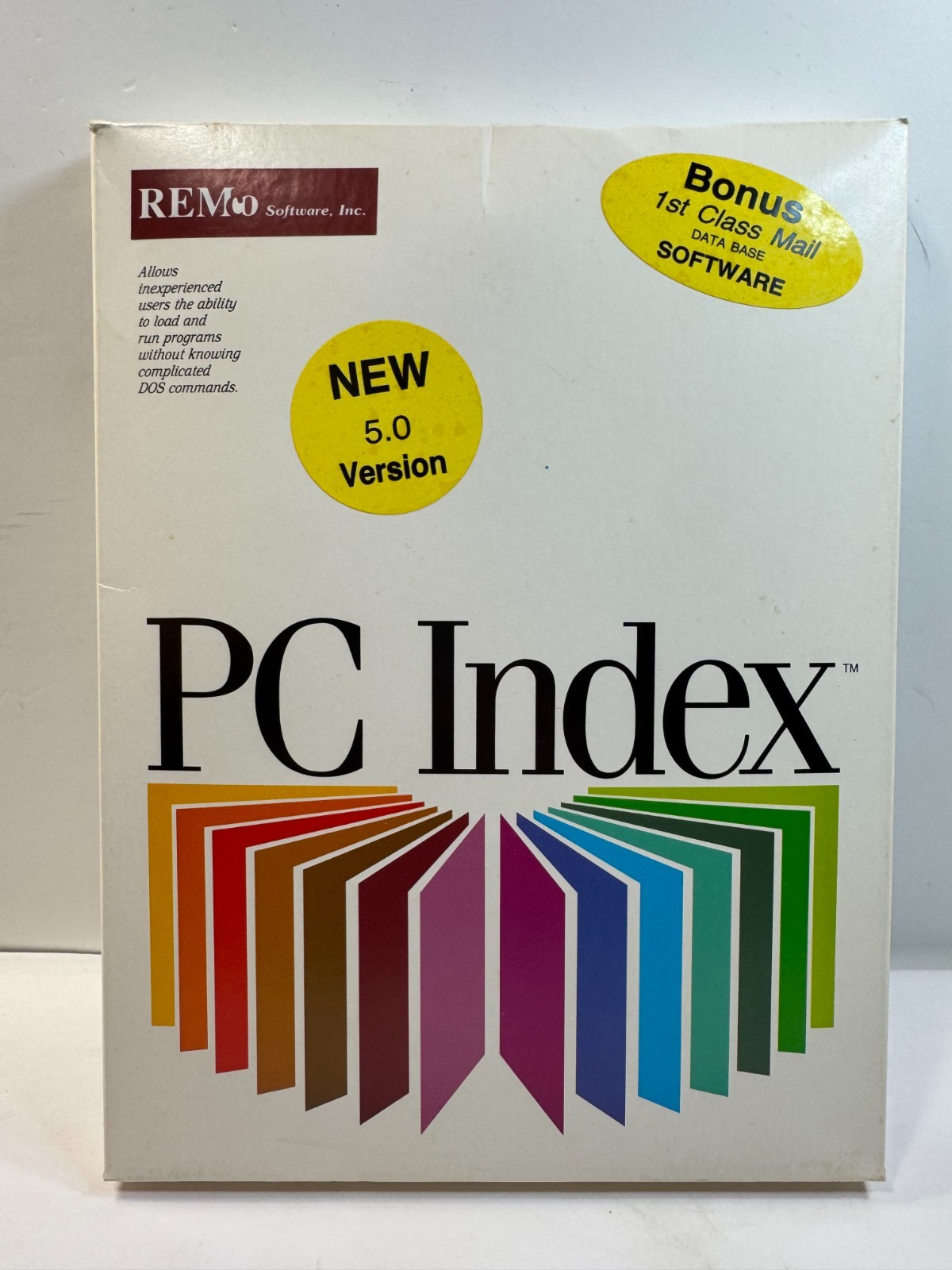 RARE Old Skool REMco PC Index Software with First Class Mail 5.25" floppy in box