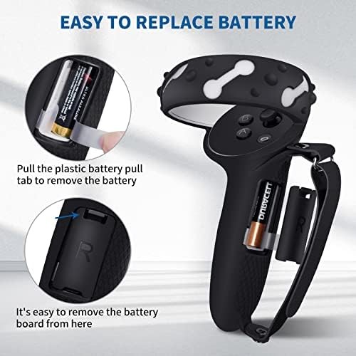 Controller Grips for Oculus Quest 2, Extended Silicone VR Grips Cover Protector
