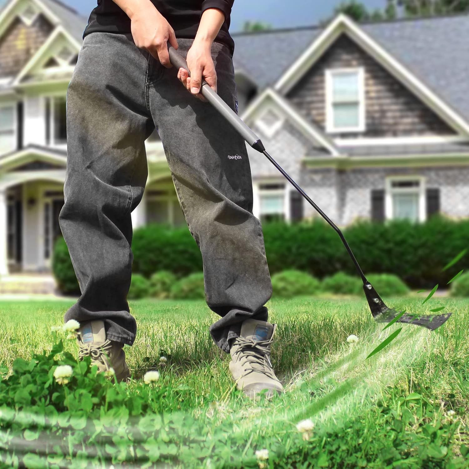 Walensee Grass Whip with Double-Edged Serrated Sharp Steel Blade Weed Grass...