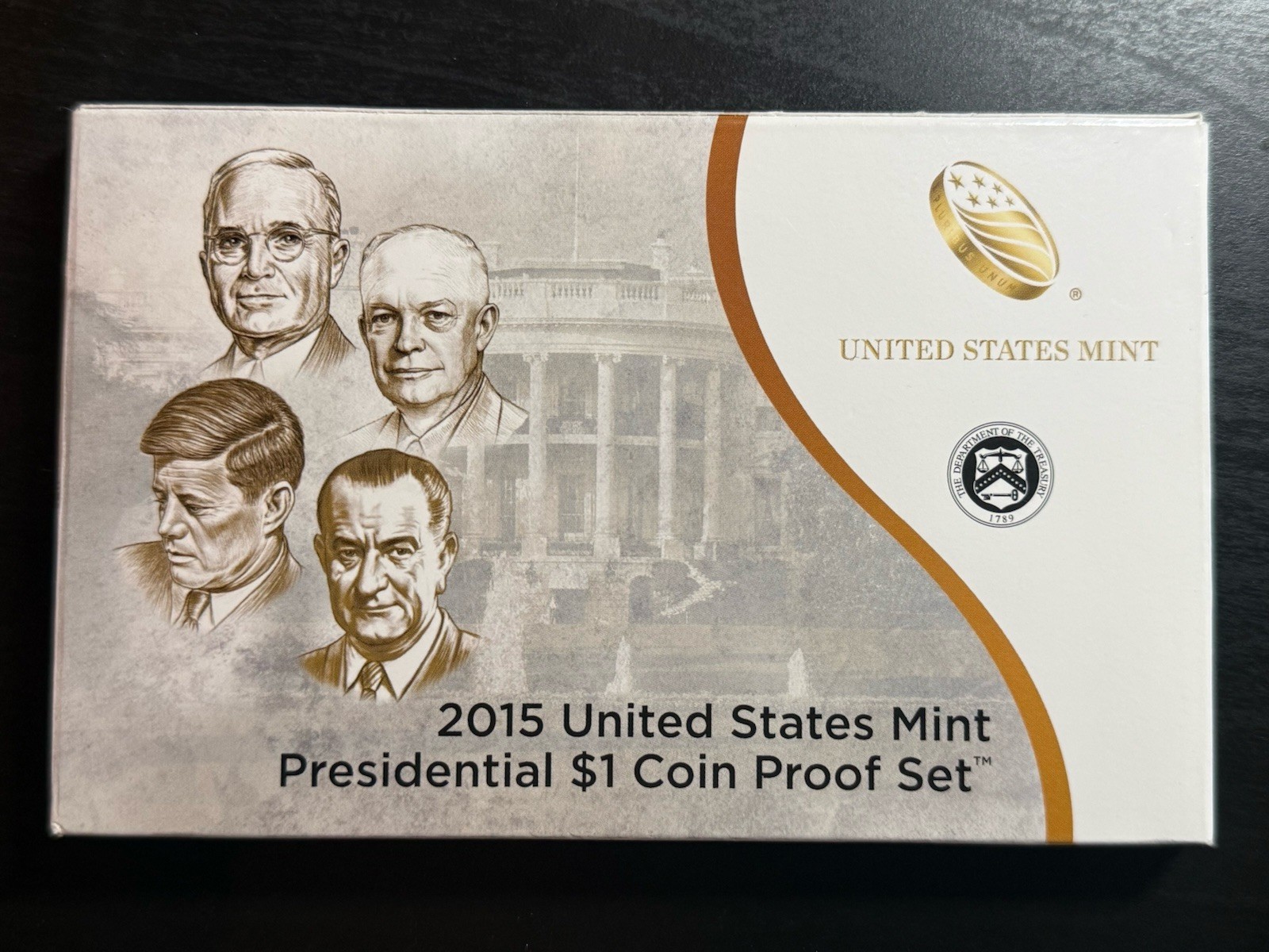 2015 U.S. Mint Presidential 1$ Dollar Coin Proof Set Complete With Box & COA (E)