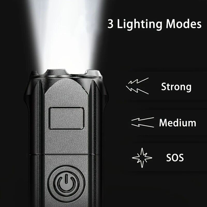 2000 Lumens Super Bright LED Tactical Flashlight USB Work Light Zoomable