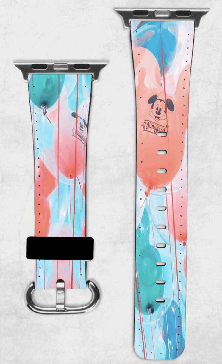 Disney Mickey Balloons Apple Watch Band NEW 38/40/41 & 42/44/45 Water Color