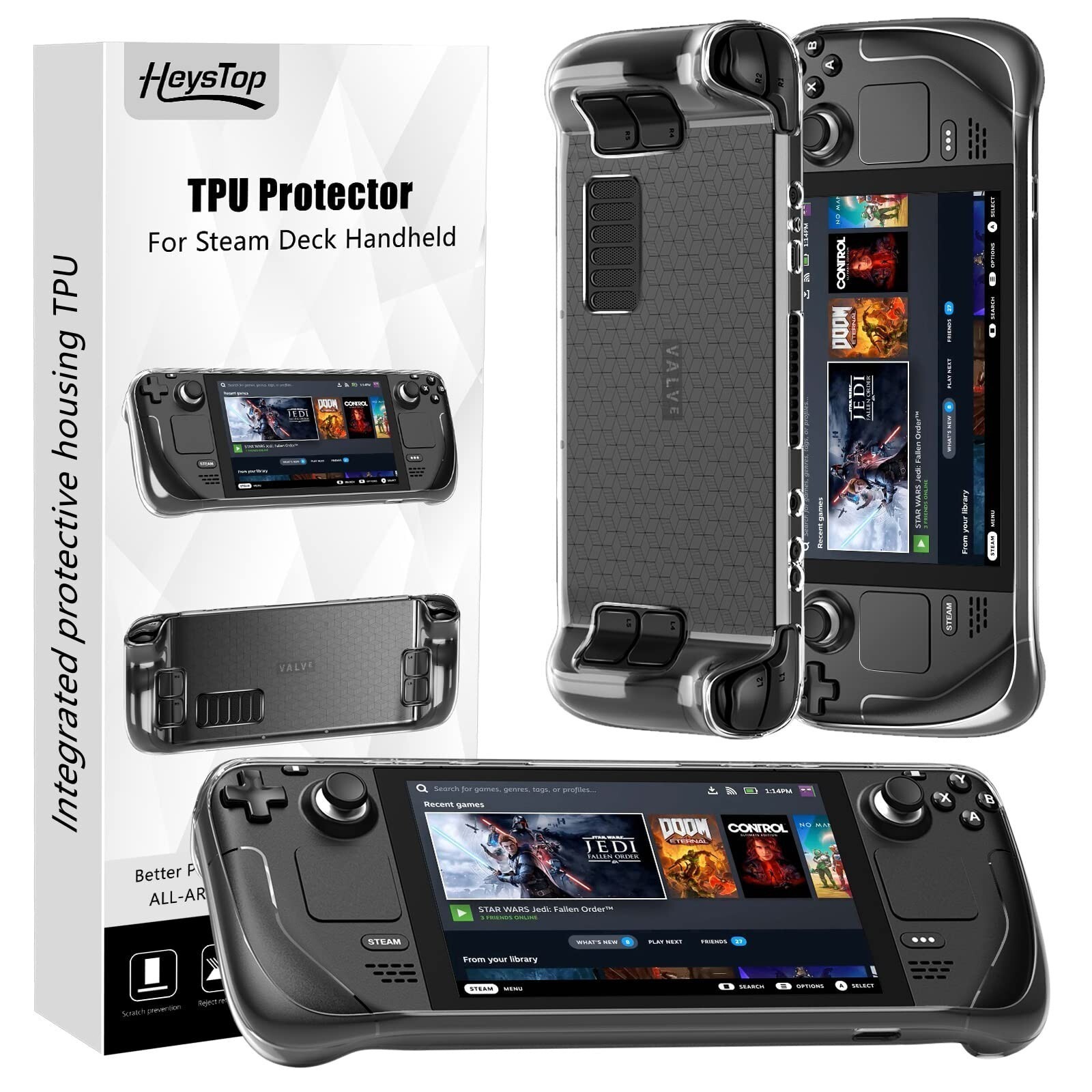 New Protective Case,TPU Soft Cover Protector for Steam Deck with Full Protection