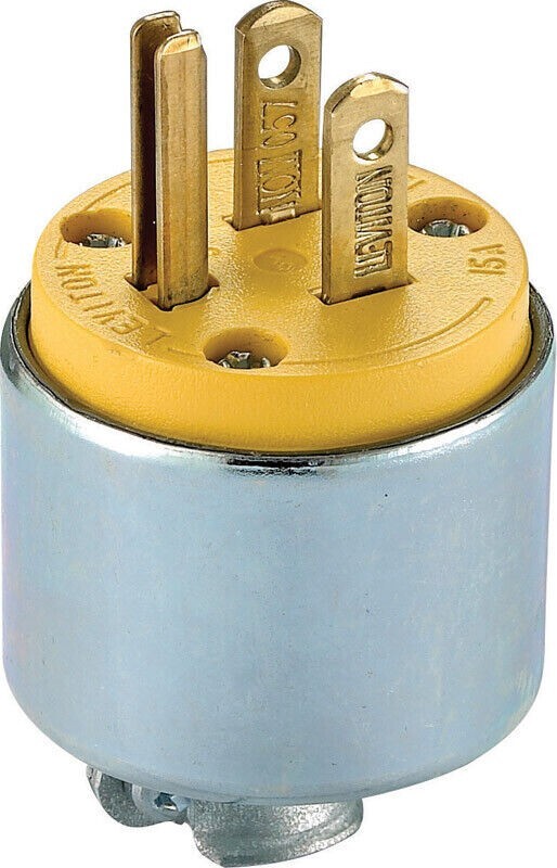 Leviton Grounding Armored Connector ROO-515PA Vacuum Hard Service Plug