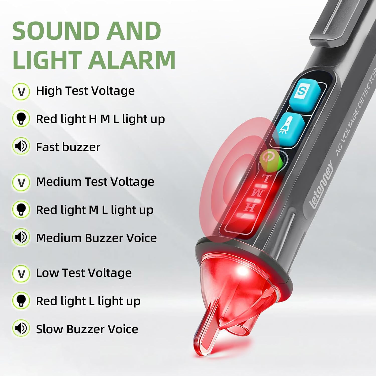 Non-Contact Voltage Tester Outlet Tester with LED Flashlight & Buzzer