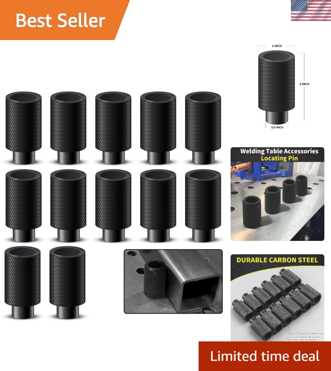 Precision Welding Table Fixture Pins - 12-Pack Medium Carbon Steel Set
