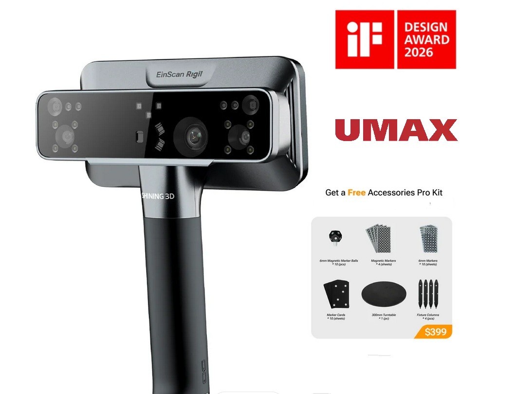 EinScan Rigil Wireless Handheld 3D Scanner 0.04mm Accuracy Laser + VCSEL IR NEW!