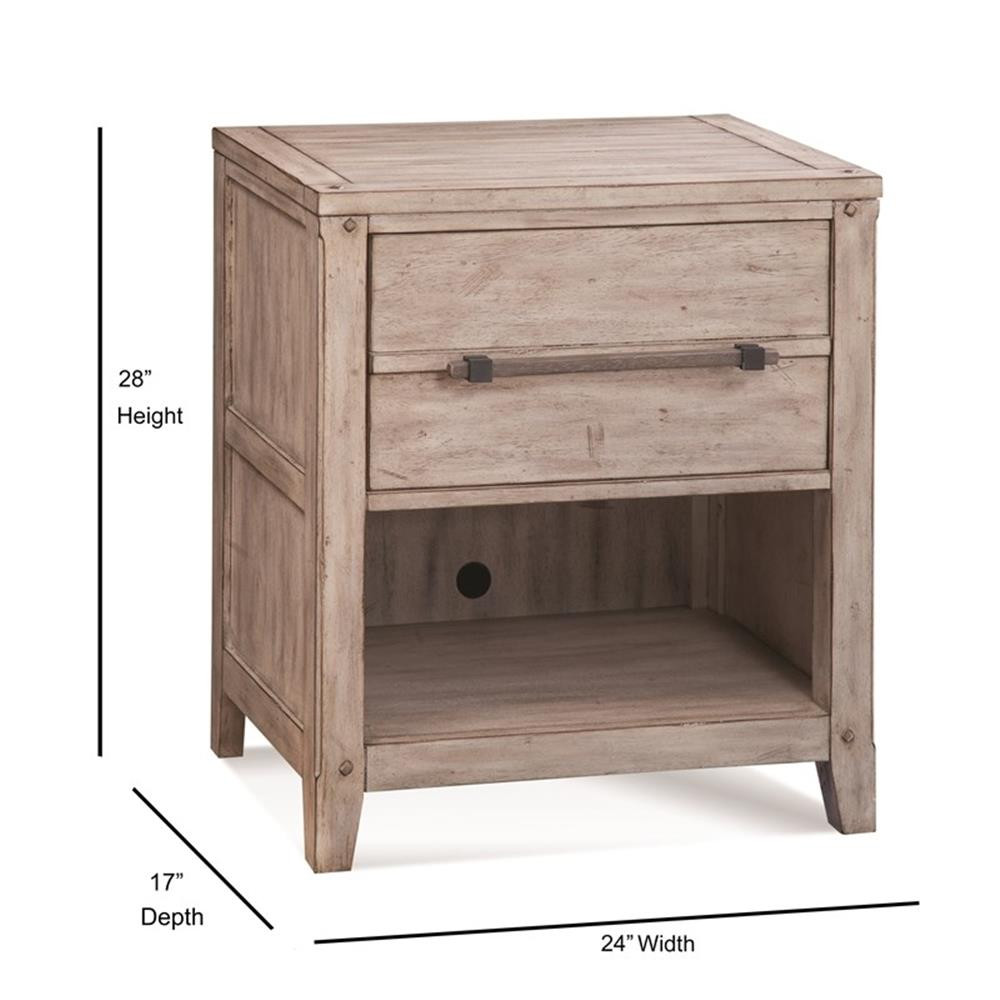 American Woodcrafters Aurora White-washed Wood 1-drawer Nightstand