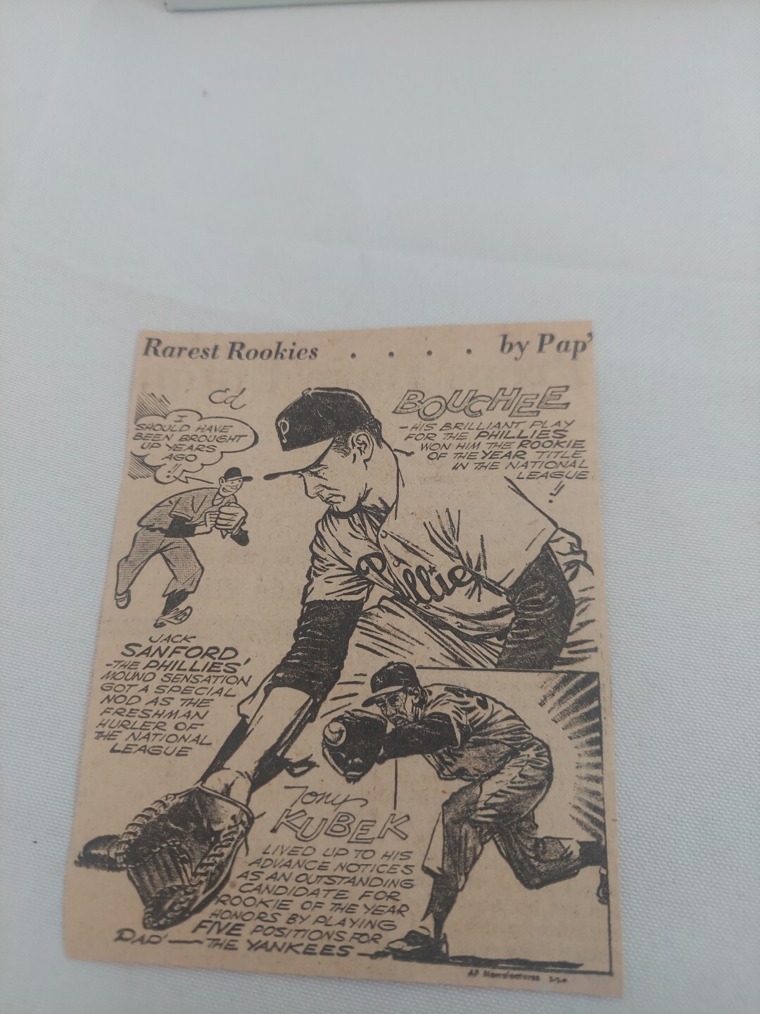 Sanford Bouche Kubek  Rookie  Vintage Comic  Drawing Newspaper Clipping By Pap