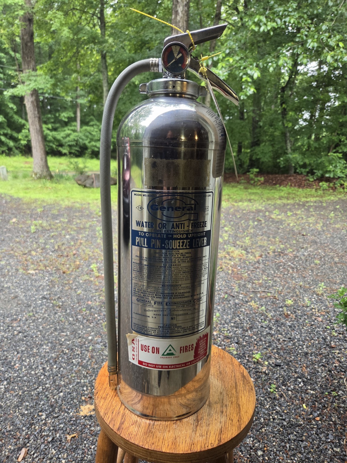 General WS-600b Water or Anti-Freeze Fire Extinguisher, Type Water