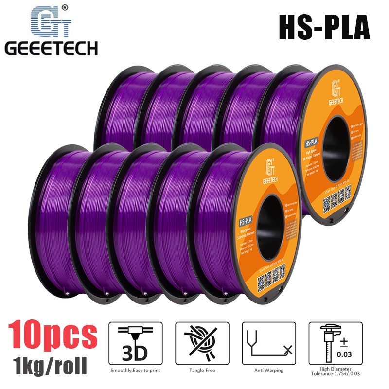 10x 1KG/Roll 1.75 HS PLA Purple Geeetech High Speed PLA Filament For 3D Printer