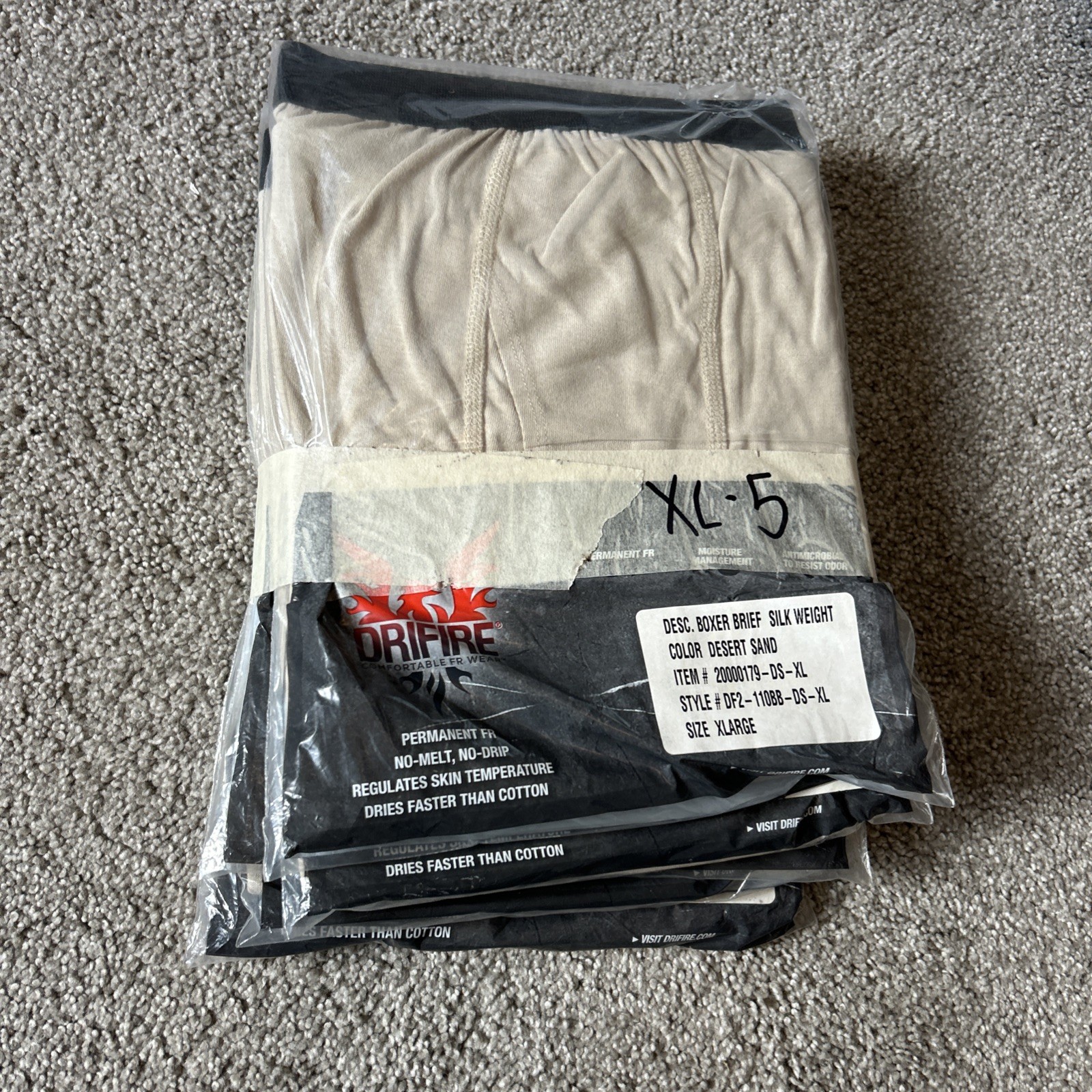 (5 Pack) Drifire Military FR Thermal boxer briefs XL Cold Weather Base Layer NEW
