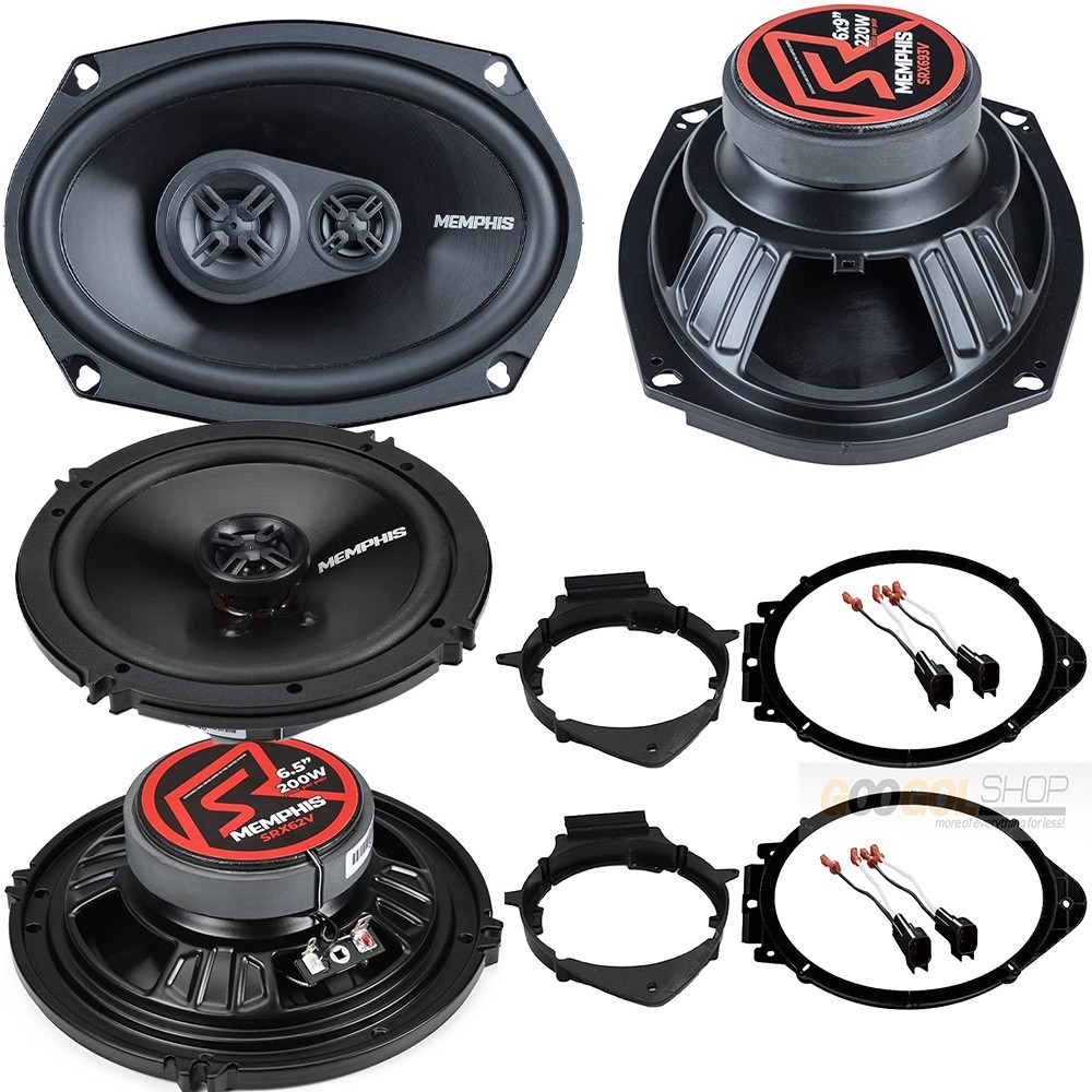 Memphis Audio Car Speakers For Front & Rear Doors for 2014-2025 Silverado 1500