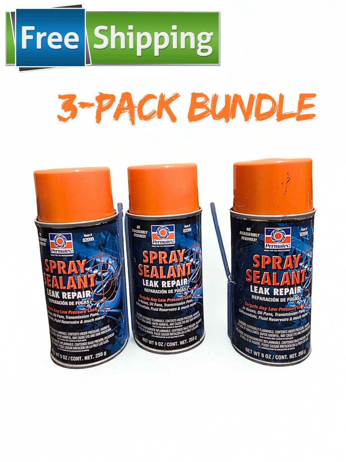 Permatex 82099 Spray Sealant Leak Repair 9oz (3 Pack) Automotive Hose Oil Fix