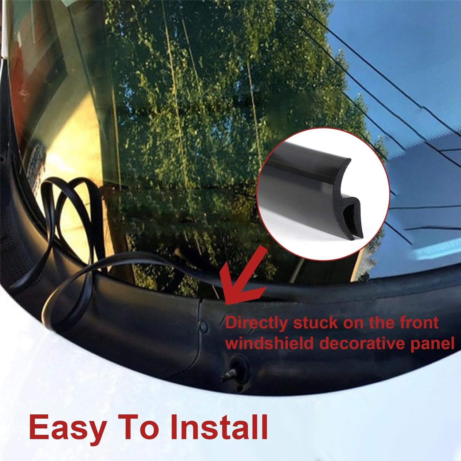 5.9 ft For Chrysler Car Rubber H-Shape Front Windshield Seal Strip Moulding Trim