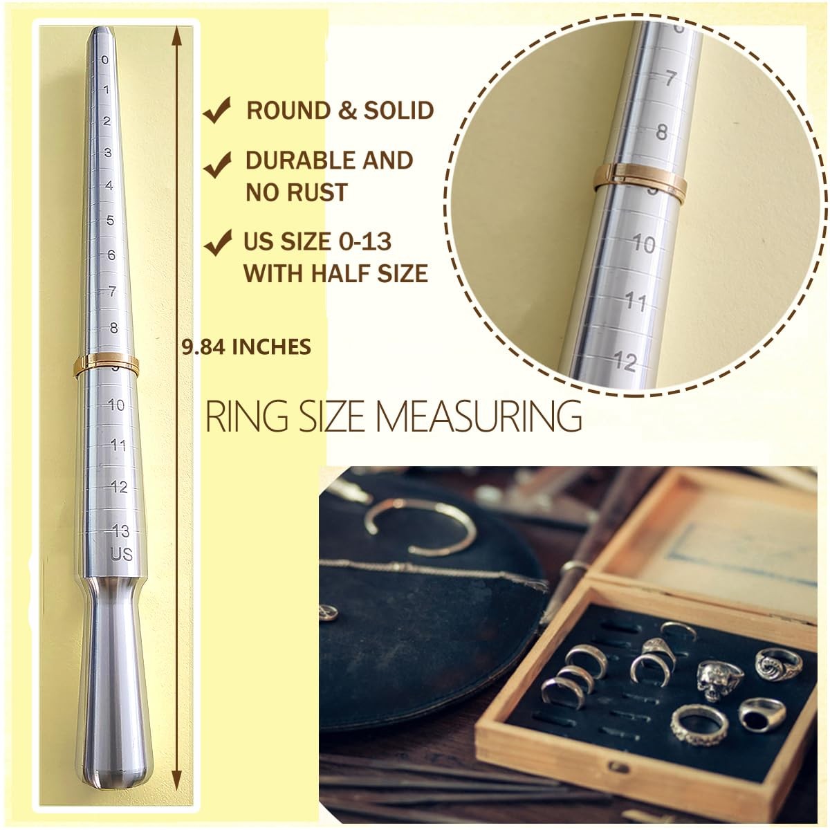 Ring Sizer Measuring Tool Kit Hammer for Ring Making