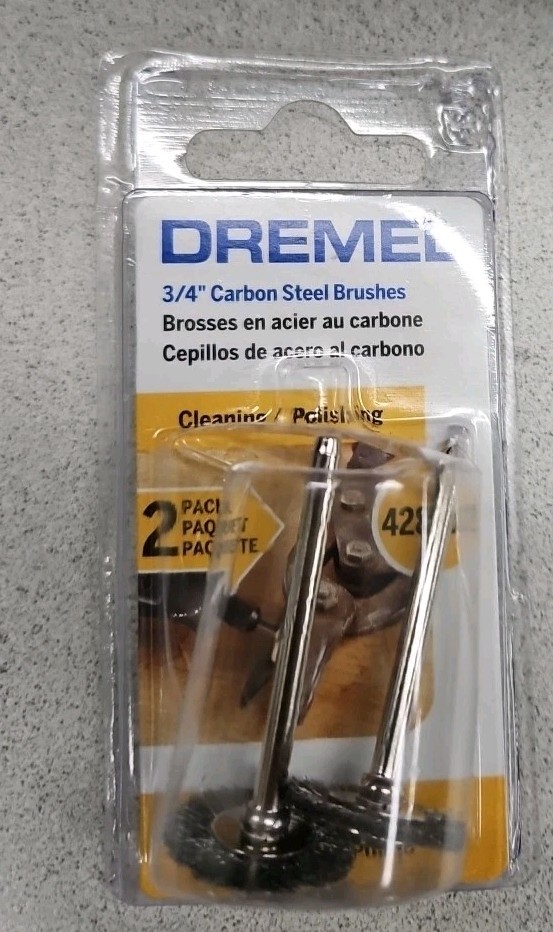 Dremel 428-02 Carbon Steel Brushes (2 Pack), 3/4" Diameter 2-Piece