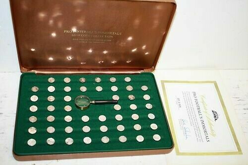 FRANKLIN MINT Silver Medal Set of Football Immortals Hall of Fame 50 pc Complete