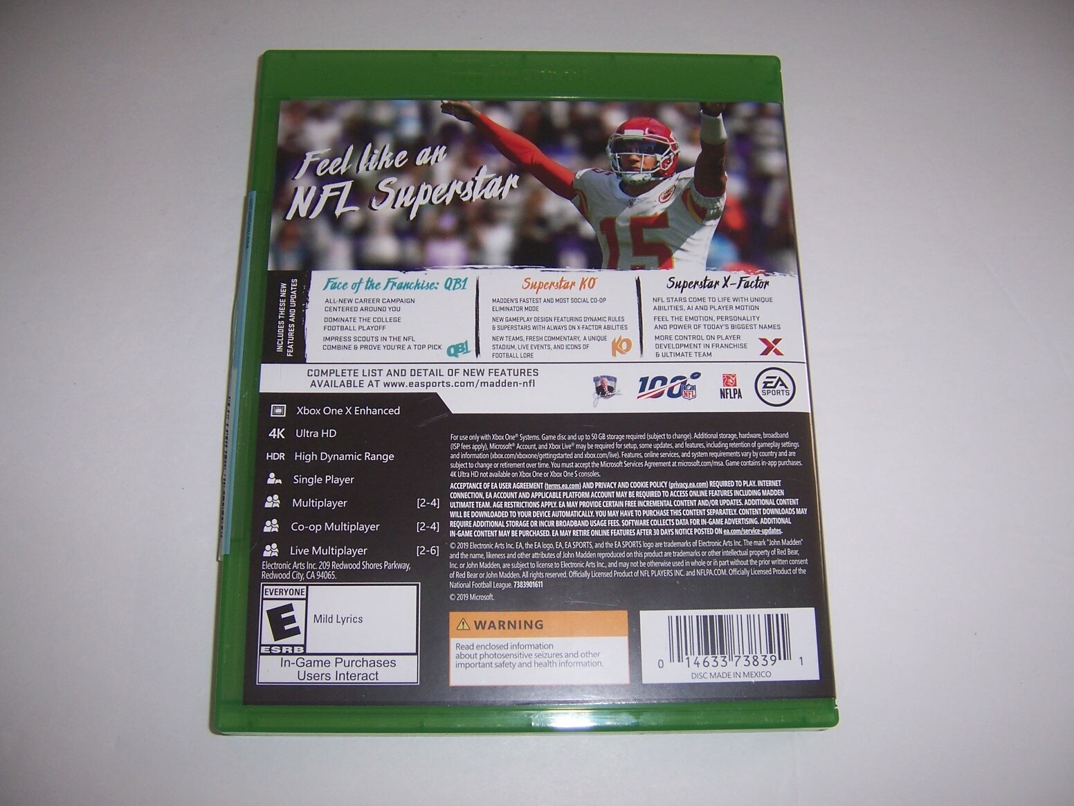 Replacement Original Box Case Microsoft Xbox One XB1 for MADDEN NFL 20 *NO DISC*