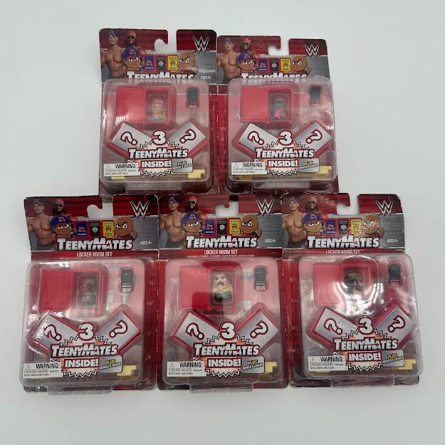🔥 TeenyMates WWE Locker Room Set Figures Lot of 5 Sealed Boxes 🔥