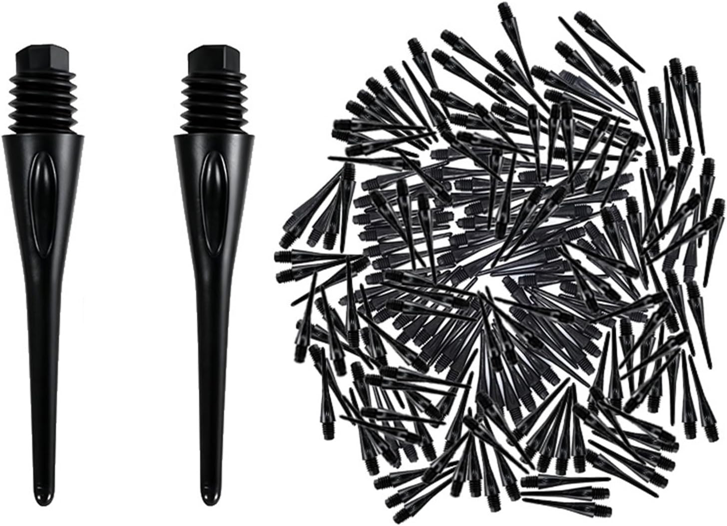 300 Pack 2BA Thread Soft Dart Tips - Premium Plastic Replacement Dart Points, Es