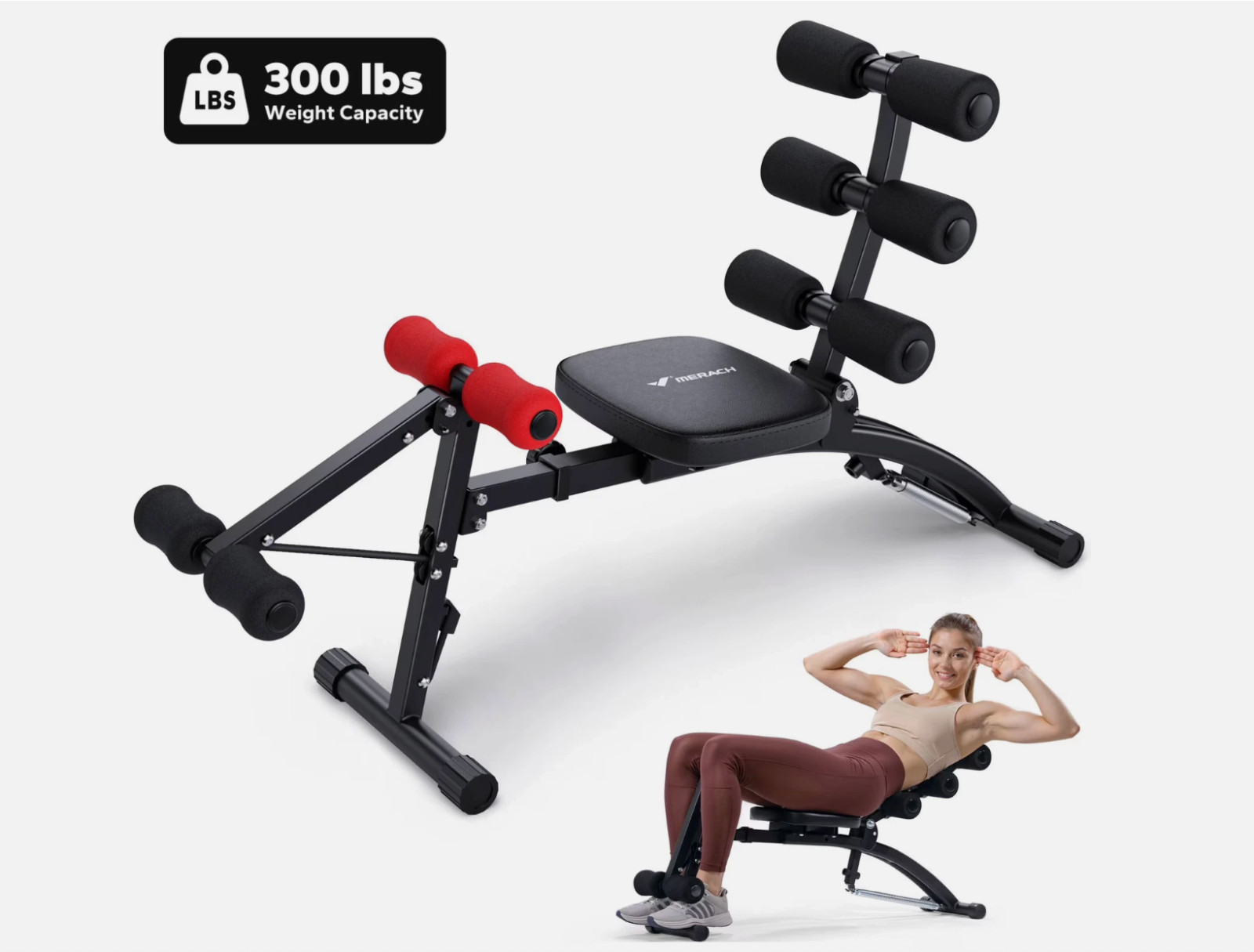 MERACH Multi-Functional Adjustable Ab Trainer Machine Workout Bench for Home Gym