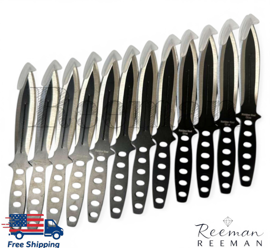 Throwing Knife Tactical Ninja Fixed Blade Ninjutsu Kunai Combat Set 12 pcs 6"