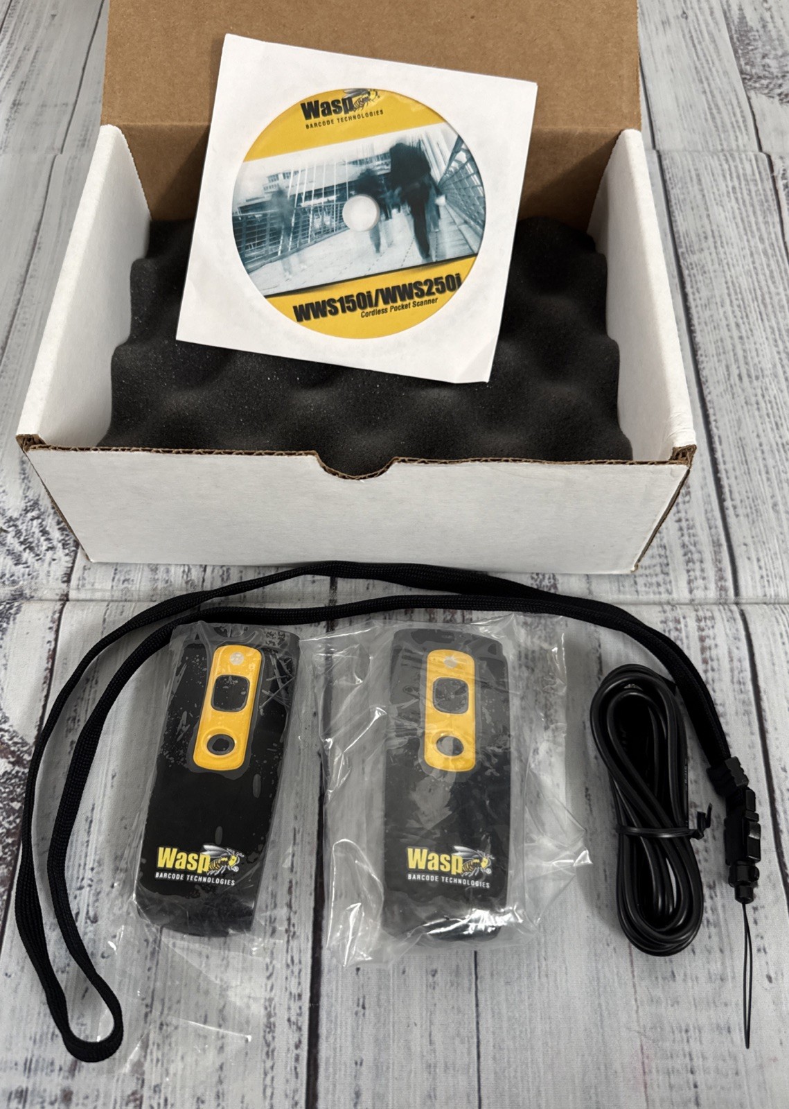 2 Lot - Wasp WWS150i Pocket Barcode Scanner - USB - Wireless - Bundle