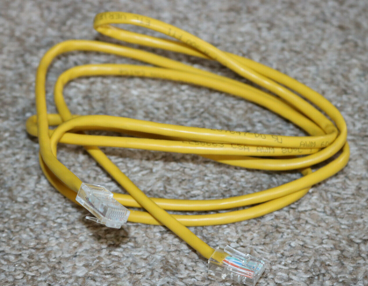 ~6 FT ETHERNET CABLE YELLOW PATCH CORD LAN NETWORK CAT5e UNUSED INTERNET LANE