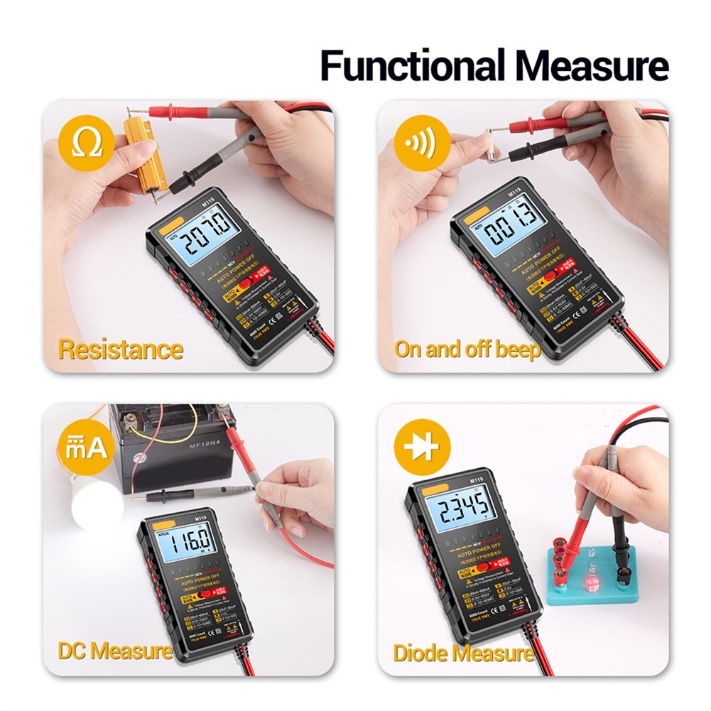 M119 6000 Count Digital Meter with Flashlight for Convenience During Testing