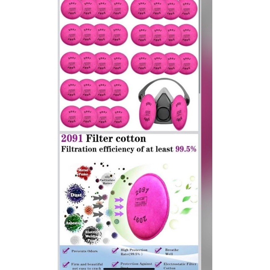 32Pieces(16Pack) 2091 Particulate Filter,2091 Filter Compatible with 6000 6200