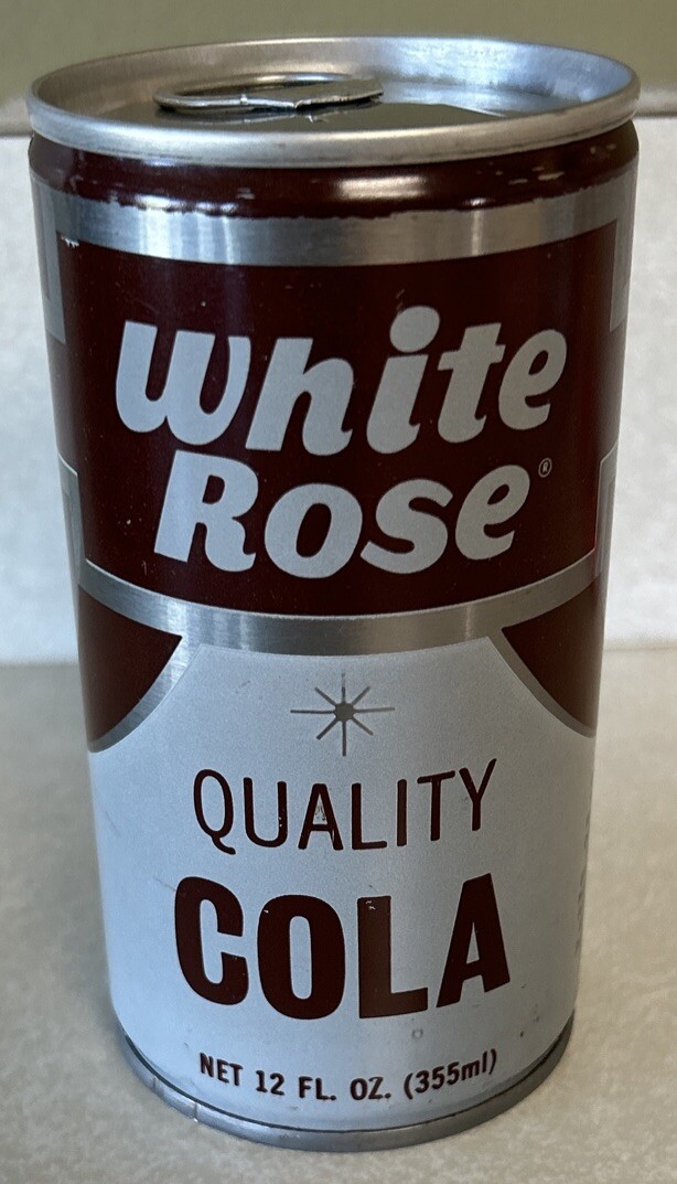Vintage WHITE ROSE COLA 12 Oz. Steel Sealed Pull Tab Empty Soda Can